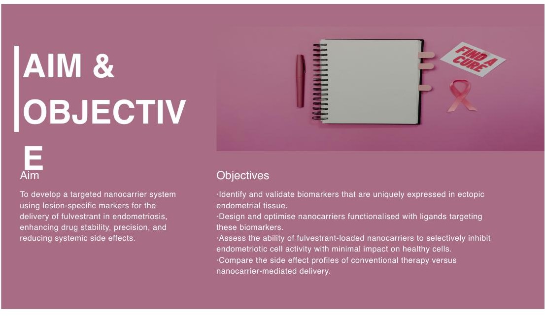 Slide showing the aim and objectives of the targeted nanocarrier concept